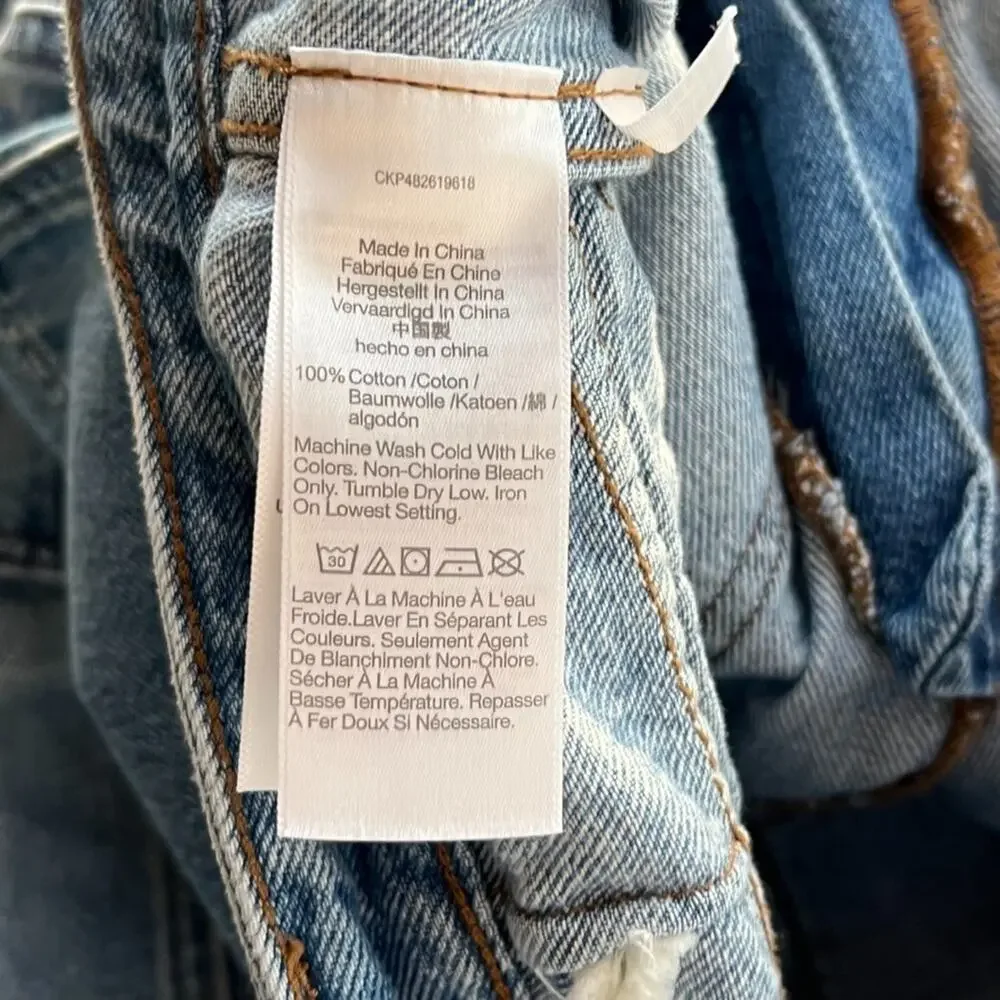 Madewell Jeans Womens 28 Baggy Straight Cargo Zip-Off Convertible Medium Wash